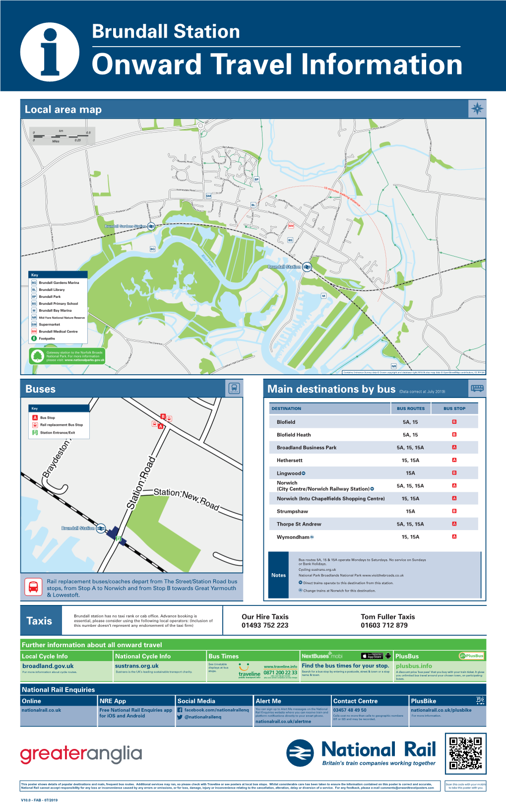 Brundall Station I Onward Travel Information Local Area Map