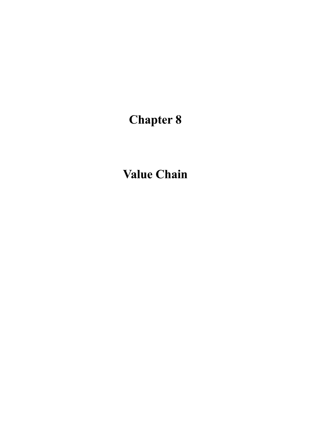 Chapter 8 Value Chain