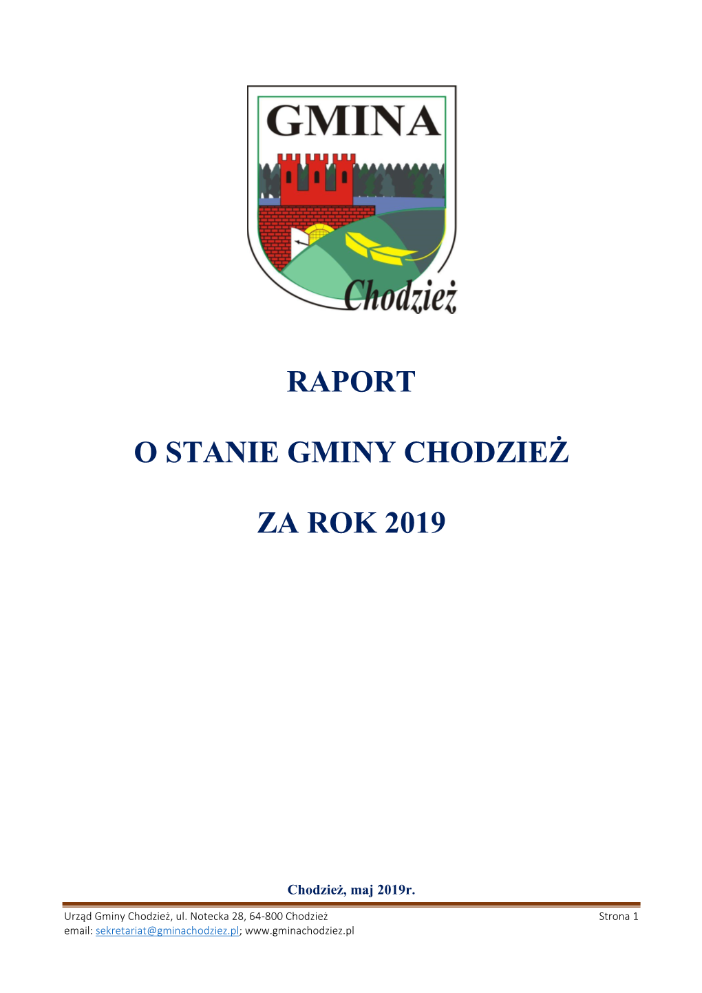 Raport O Stanie Gminy Chodzież Za Rok 2019