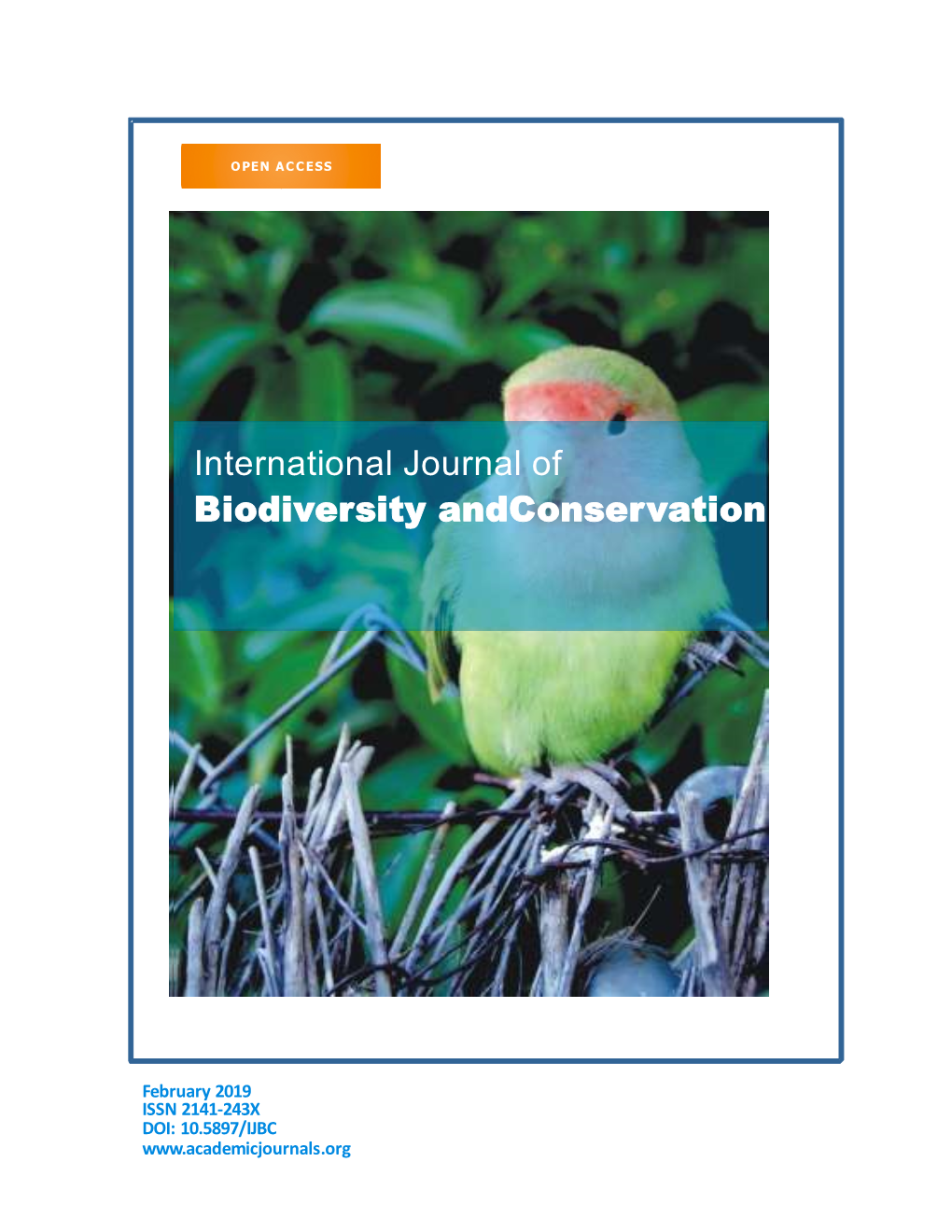 International Journal of Biodiversity Andconservation