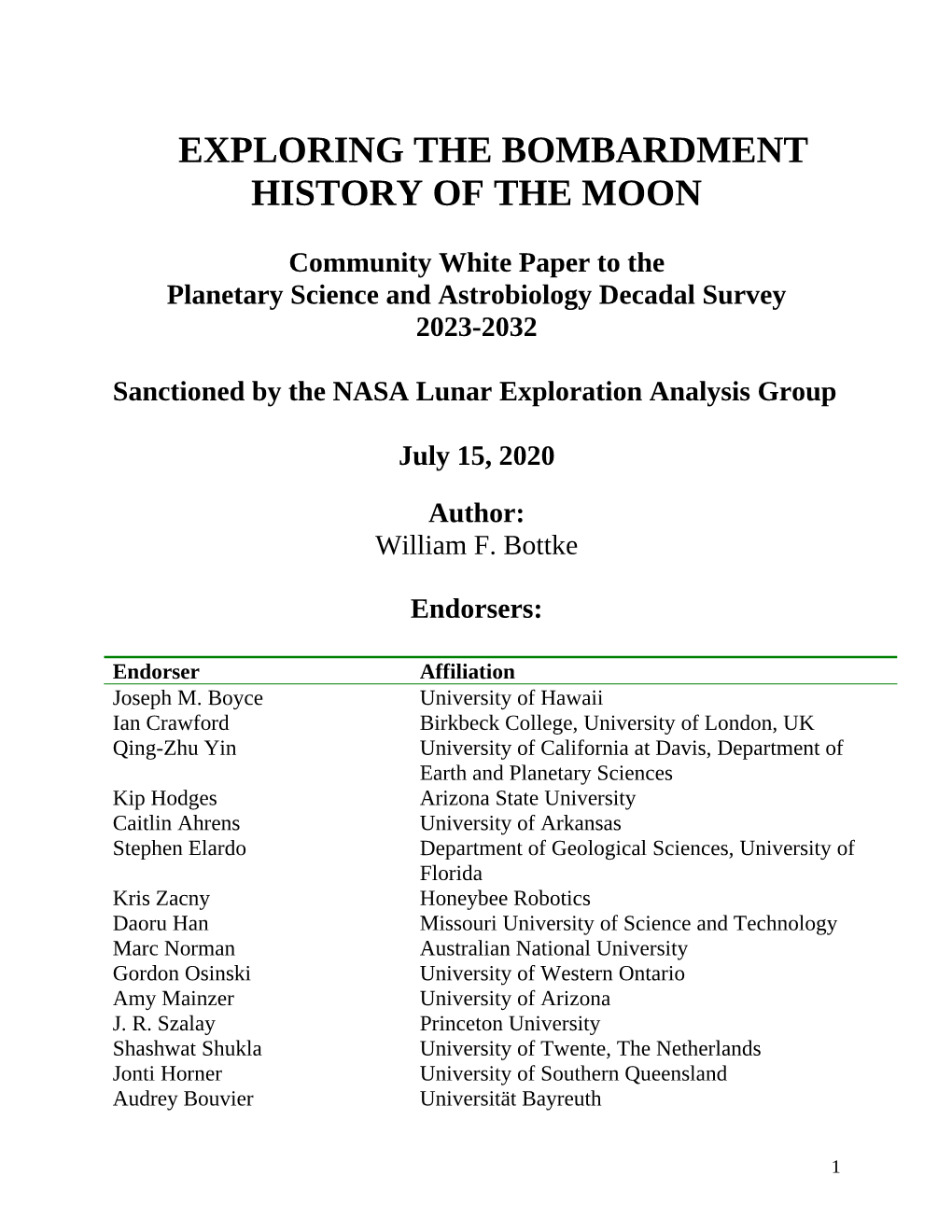 Exploring the Bombardment History of the Moon