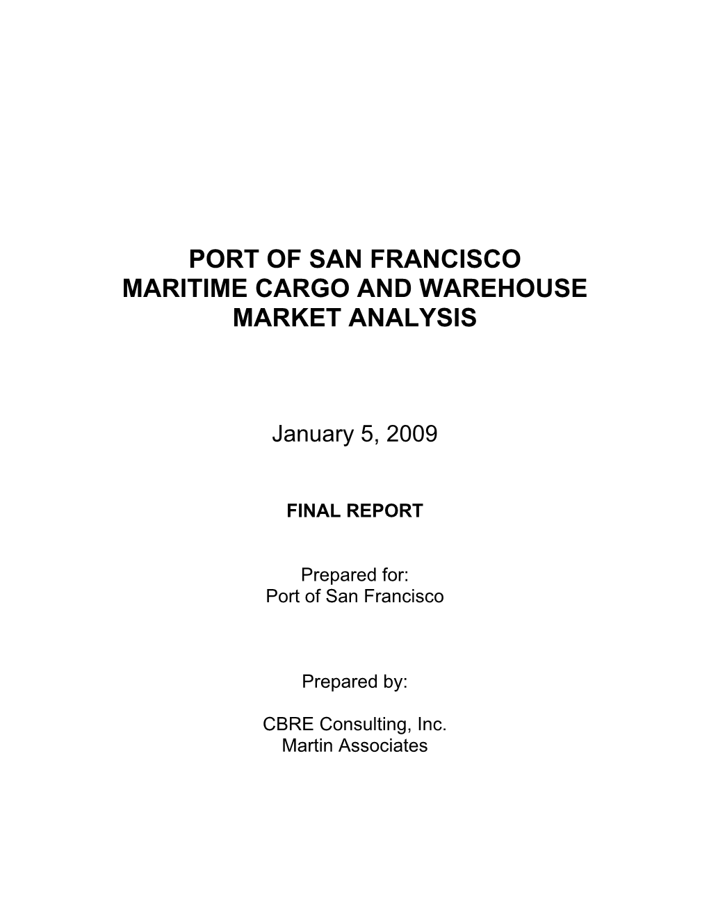 Port of San Francisco Maritime Cargo and Warehouse Market Analysis