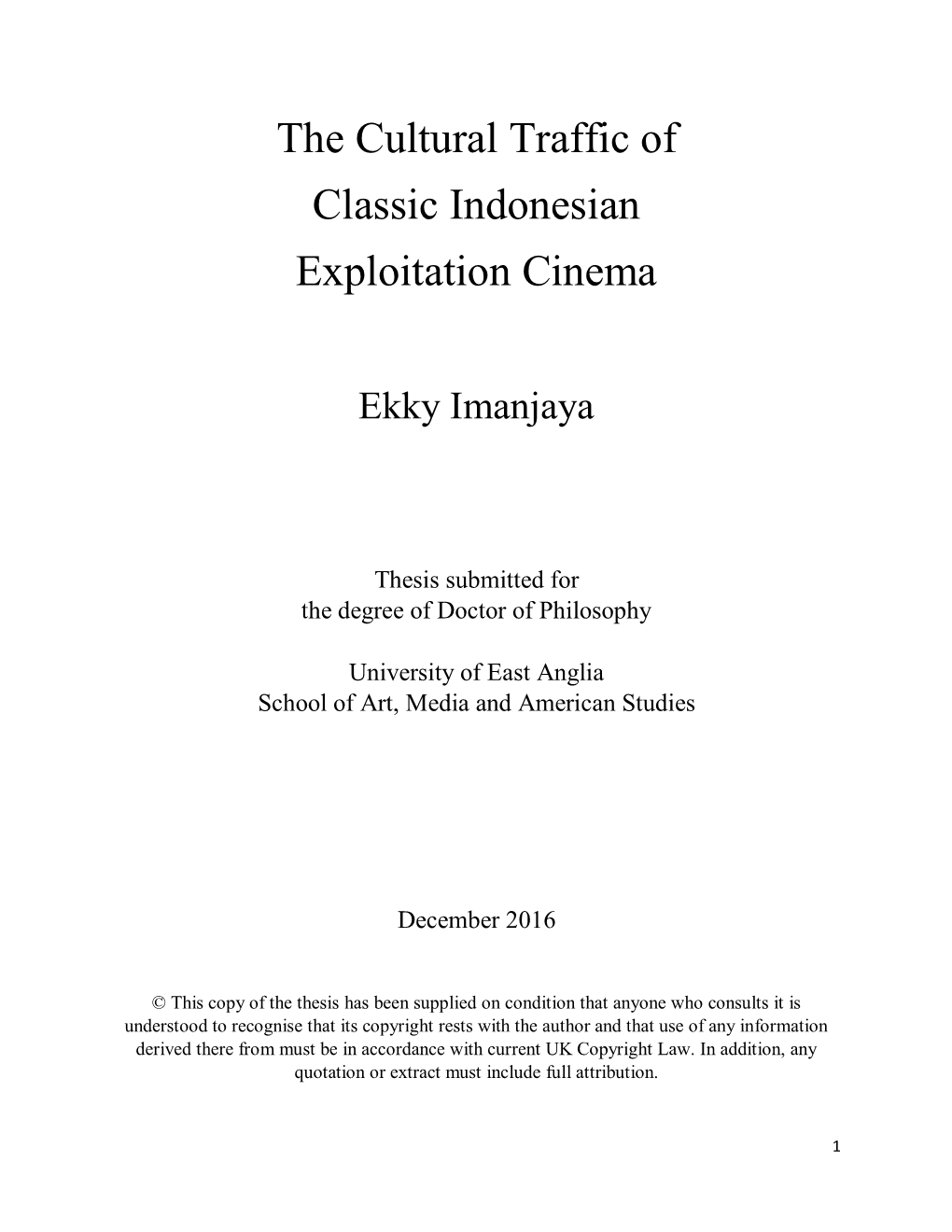 The Cultural Traffic of Classic Indonesian Exploitation Cinema