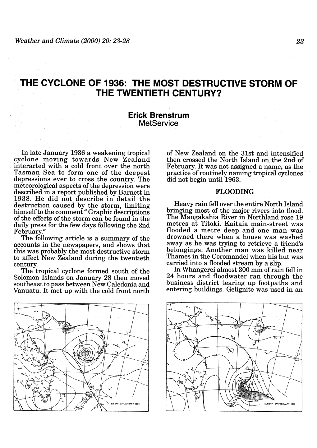 The Cyclone of 1936: the Most Destructive Storm of the Twentieth Century?