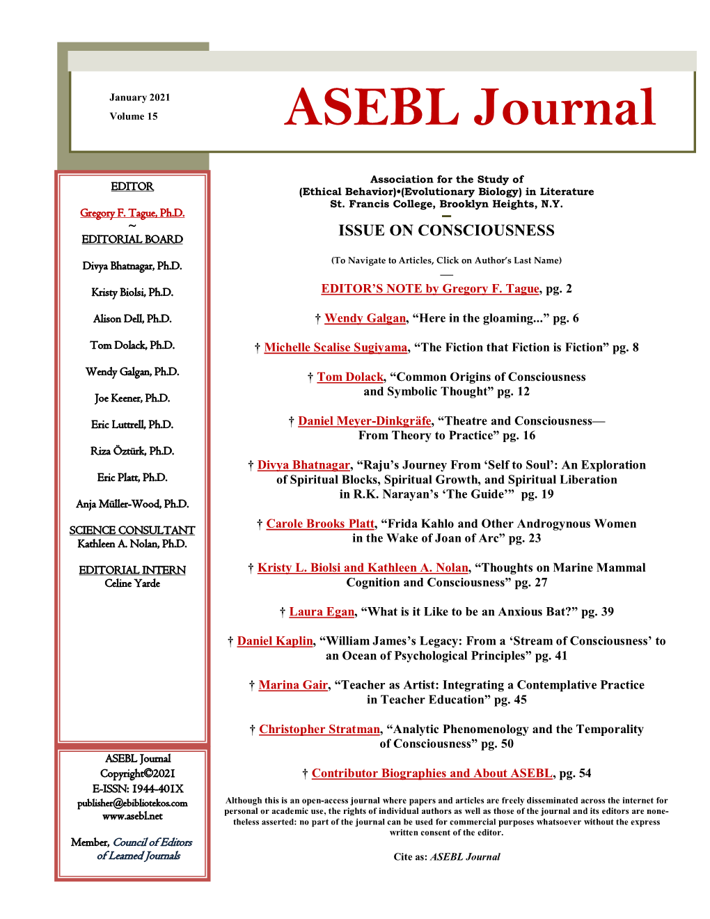 ASEBL Journal