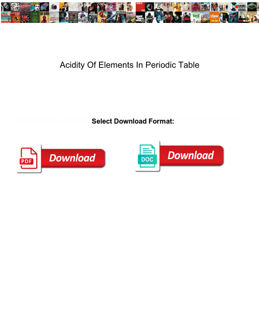 Acidity of Elements in Periodic Table