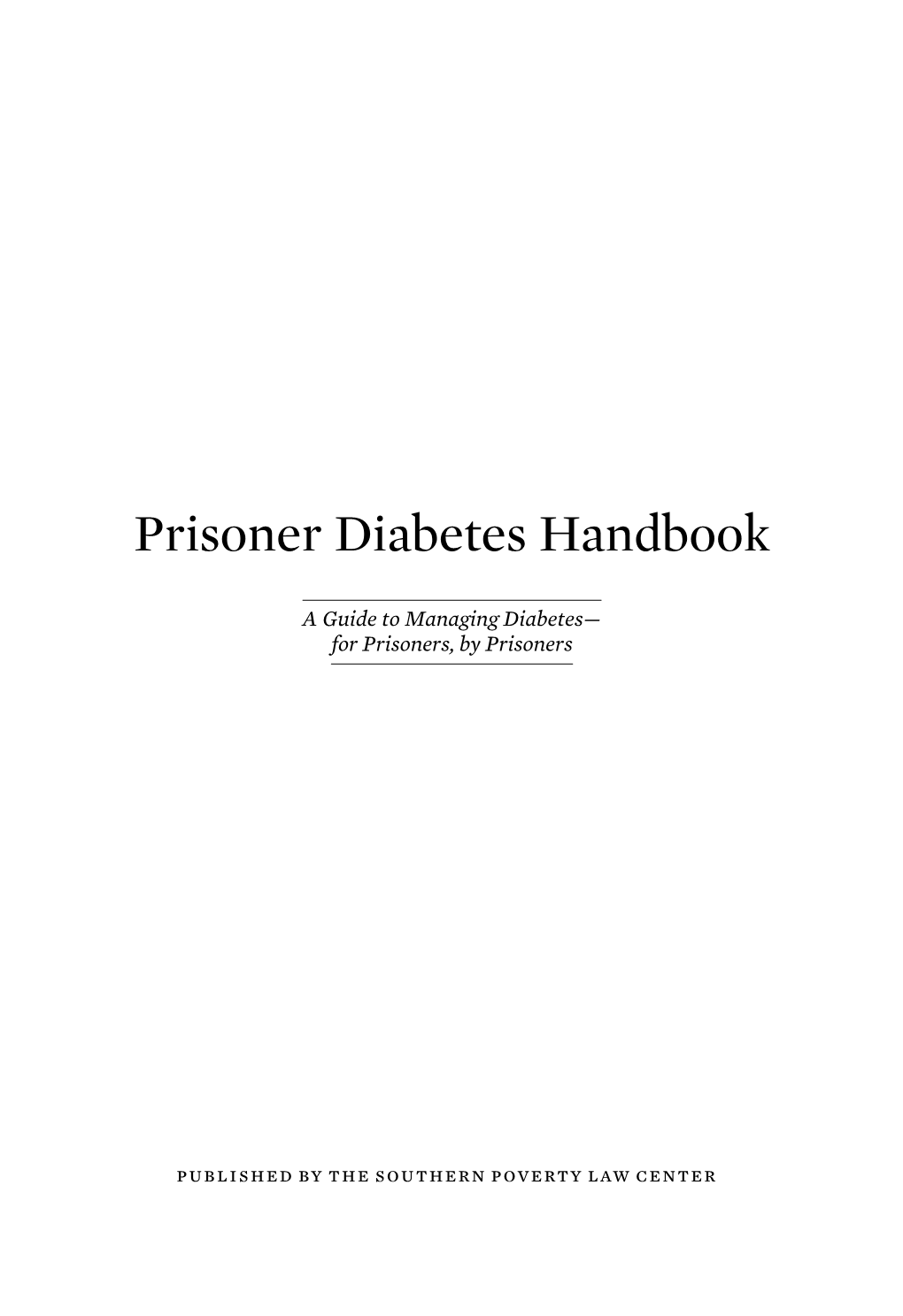 Prisoner Diabetes Handbook