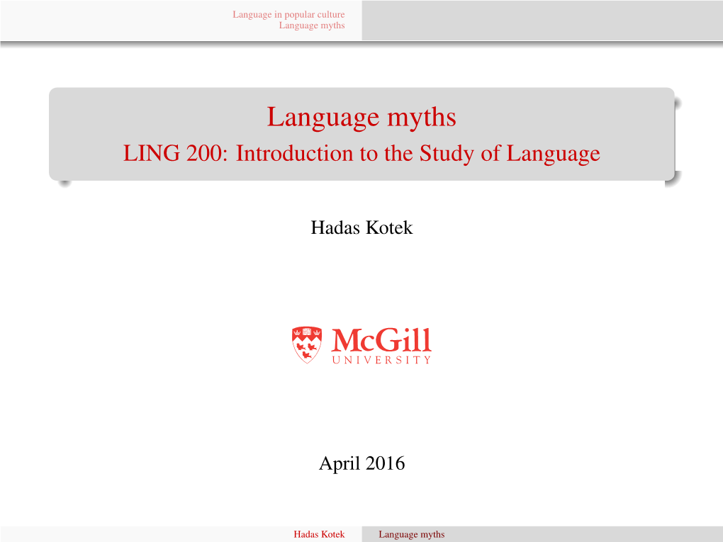 Language Myths