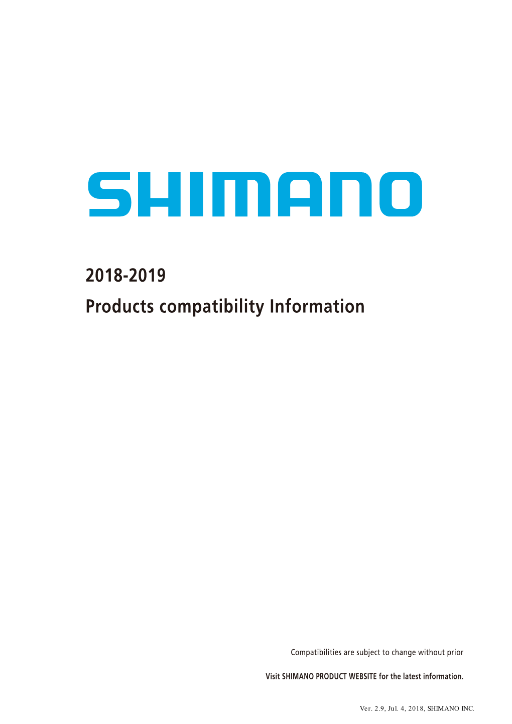 2018-2019 Products Compatibility Information