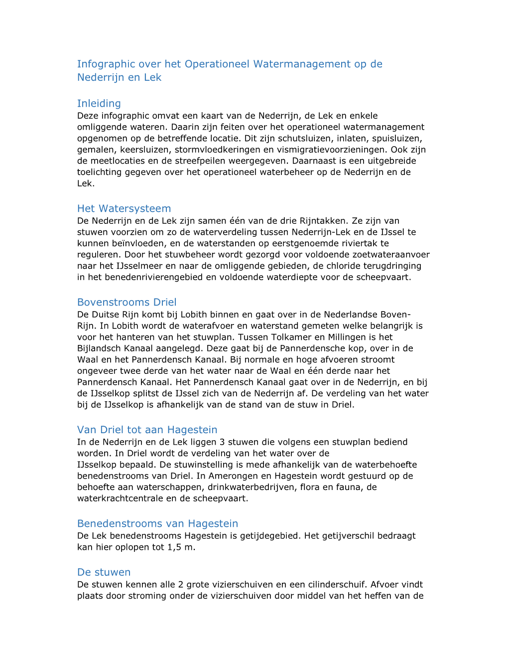 Infographic Over Het Operationeel Watermanagement Op De Nederrijn En Lek