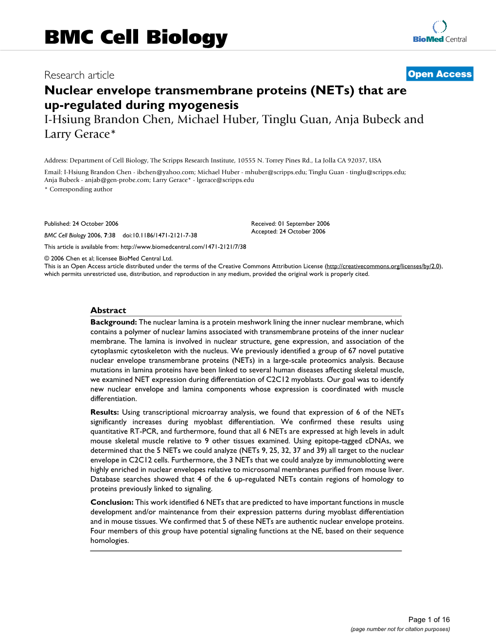 BMC Cell Biology Biomed Central