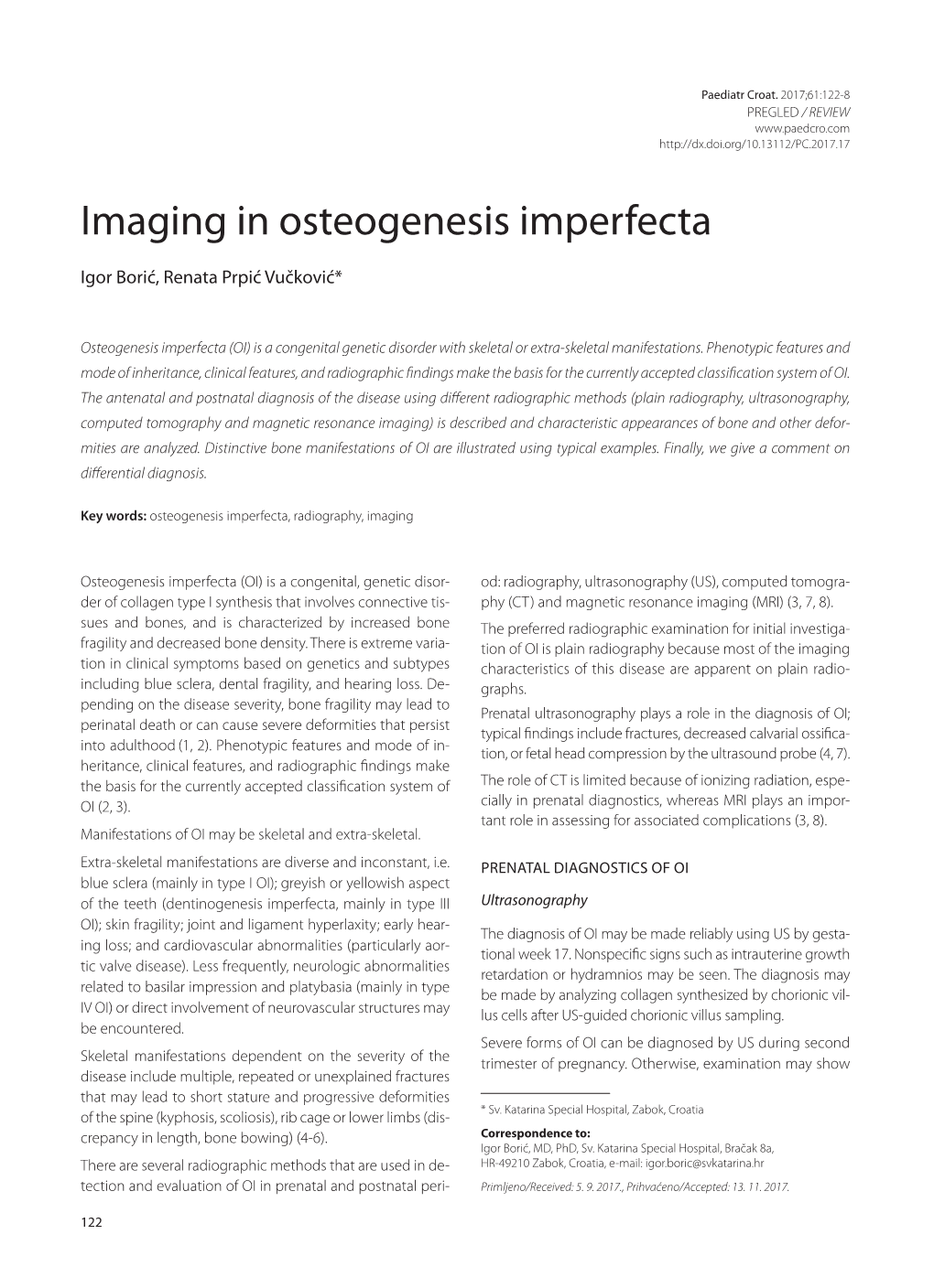 Imaging in Osteogenesis Imperfecta