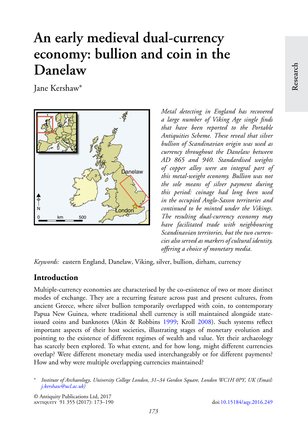 Bullion and Coin in the Danelaw