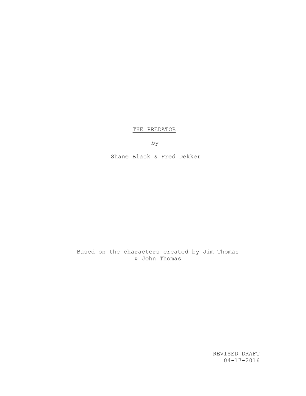 The Predator Script