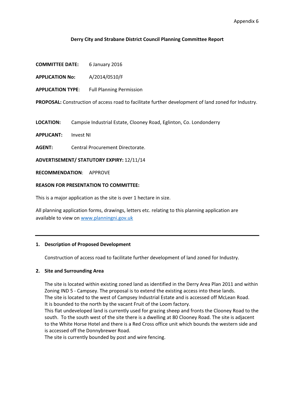 Appendix 6 Derry City and Strabane District Council Planning