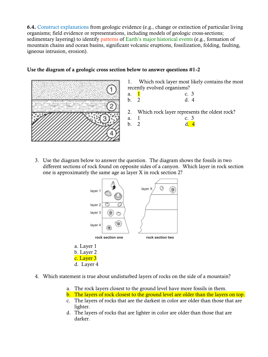 Eg, Change Or Extinction of Particular Living Organisms; Field Evidence Or