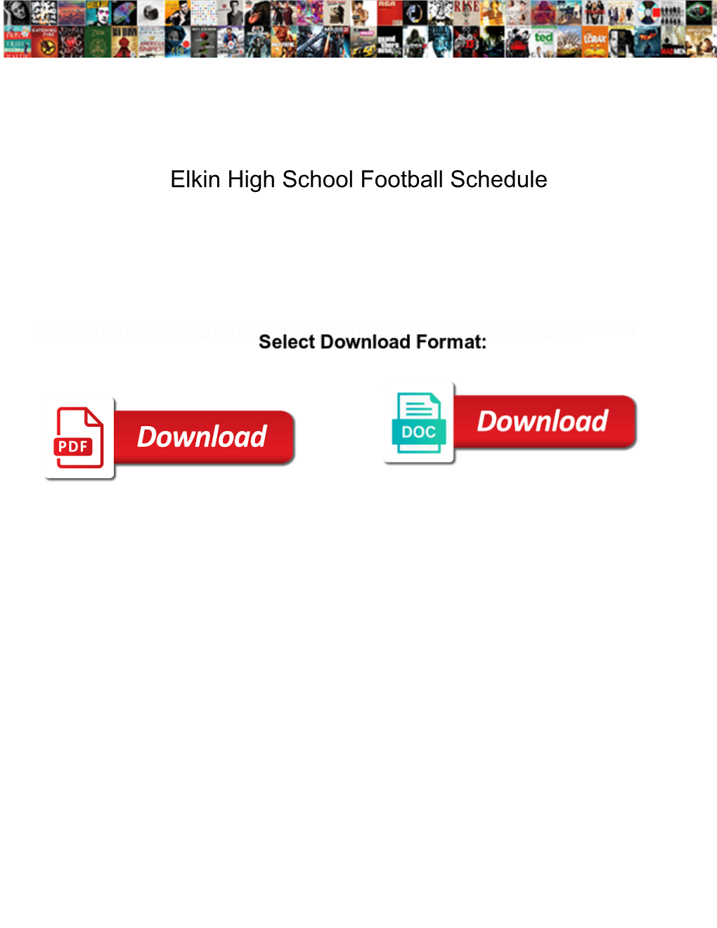 Elkin High School Football Schedule