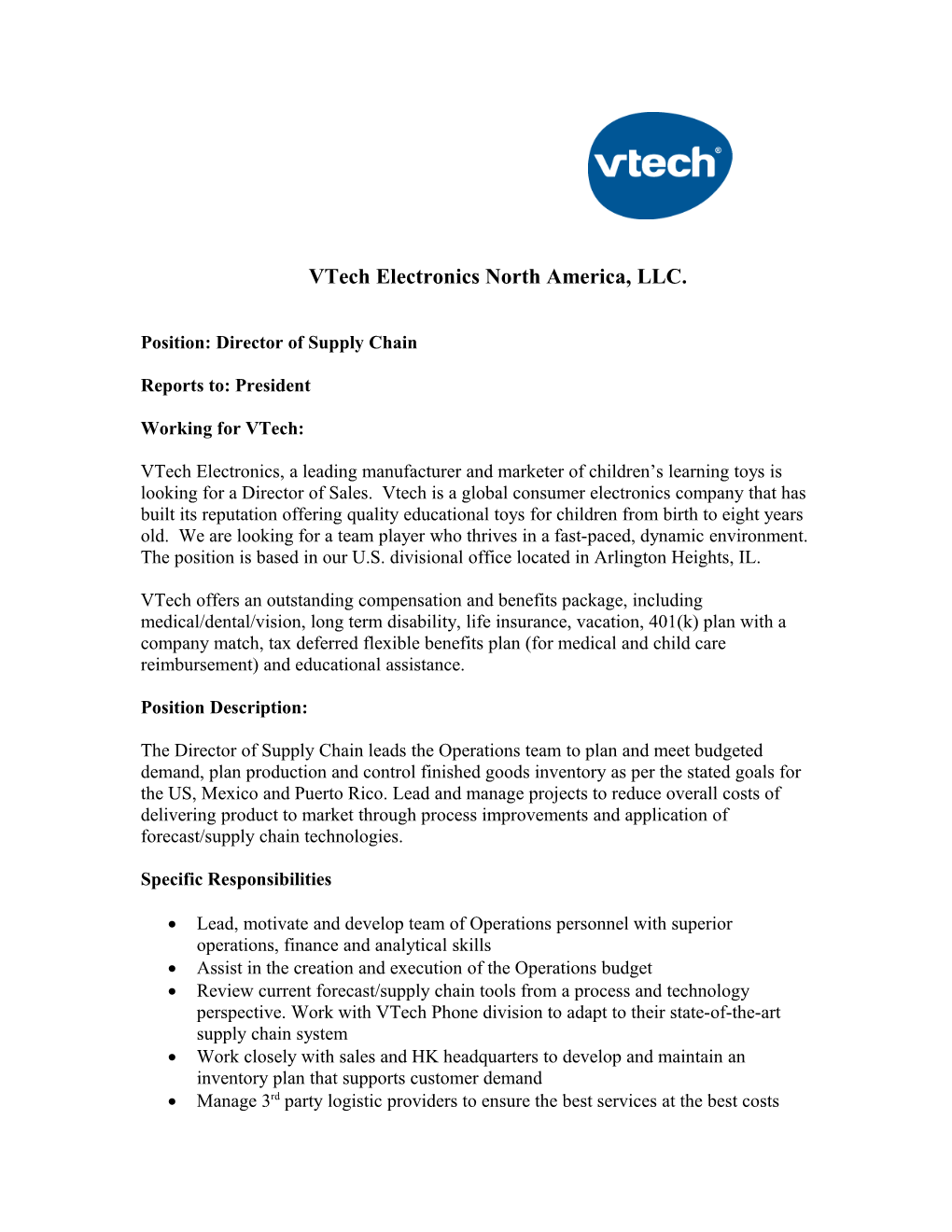 Vtech Electronics North America, LLC