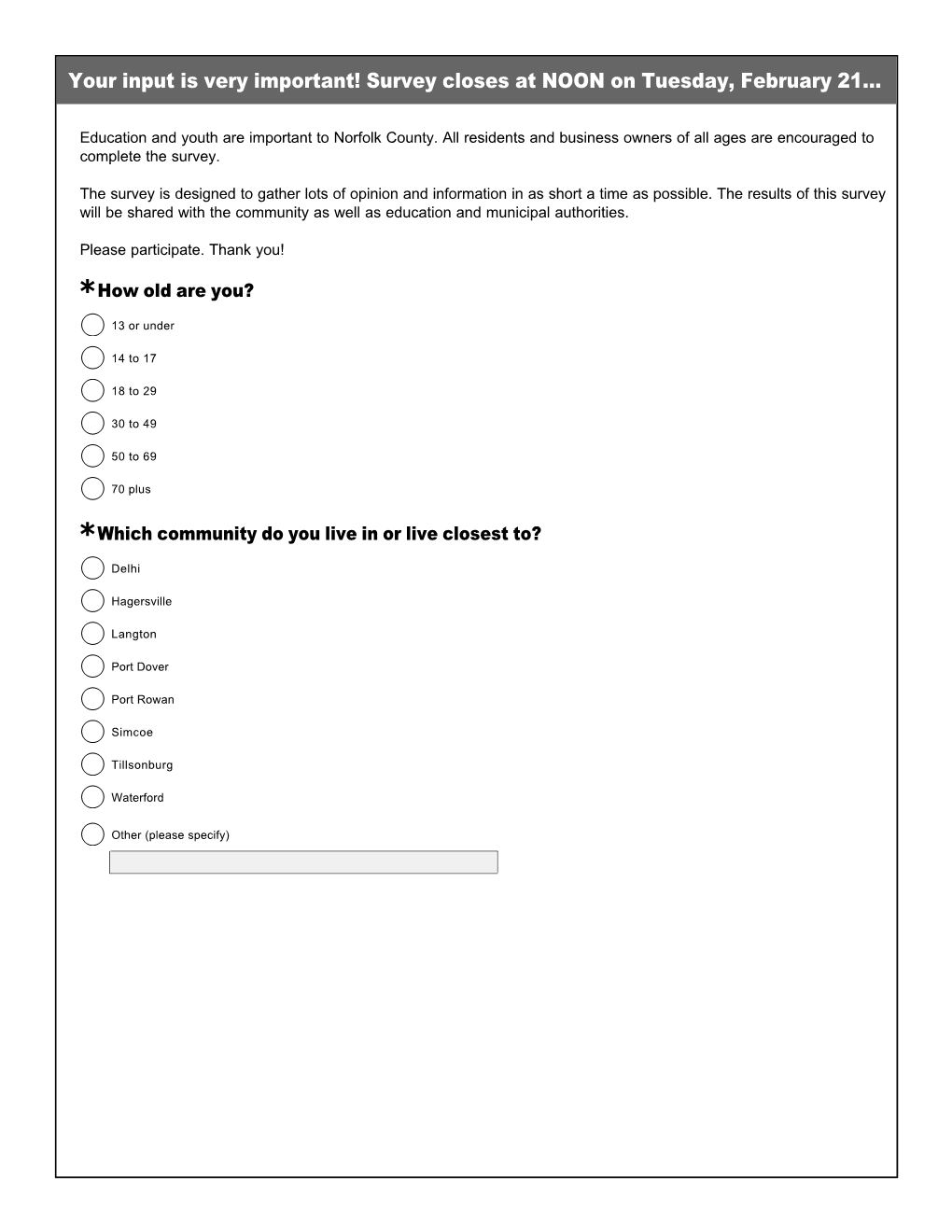 Blank Survey