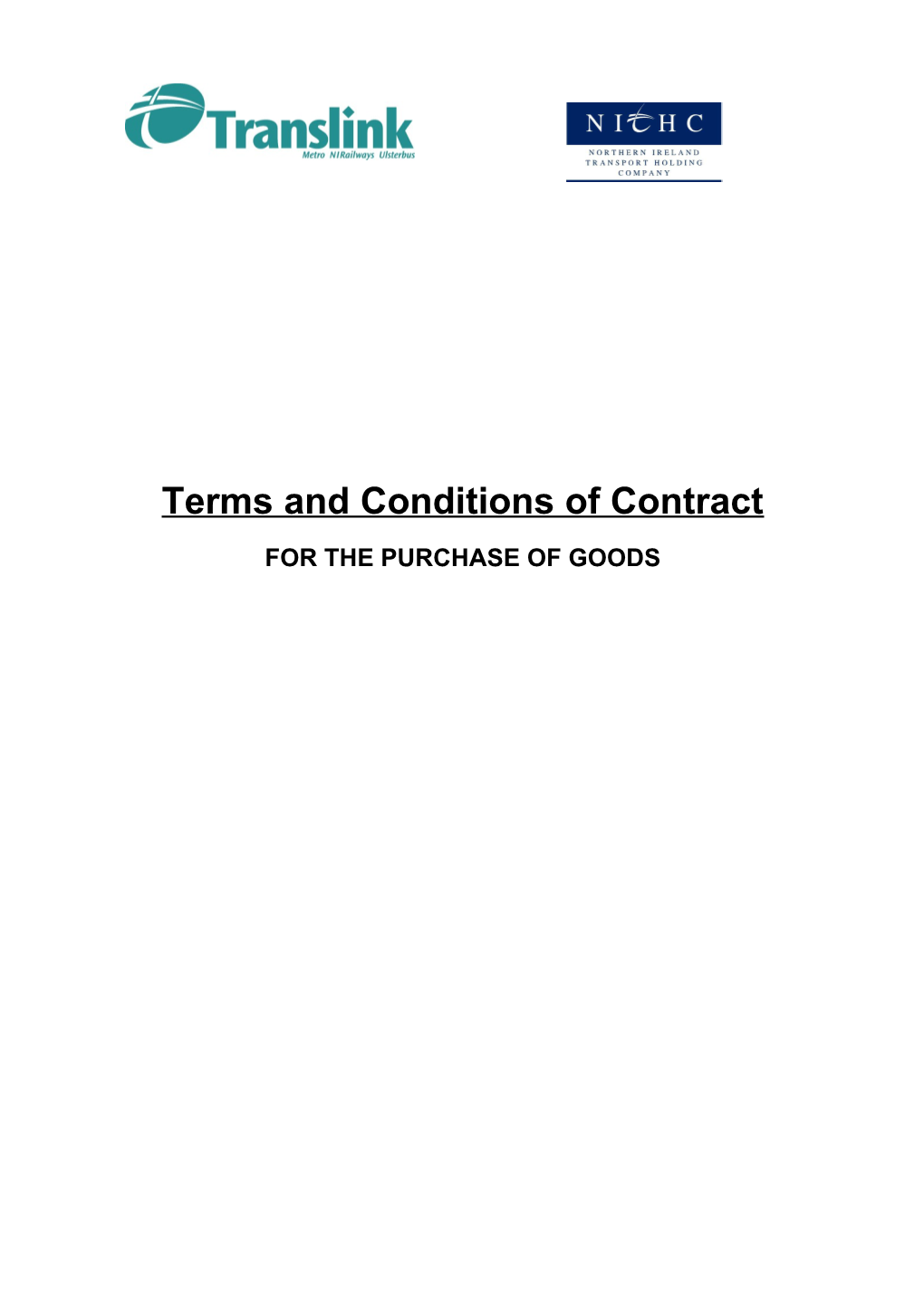 Terms and Conditions of Contract