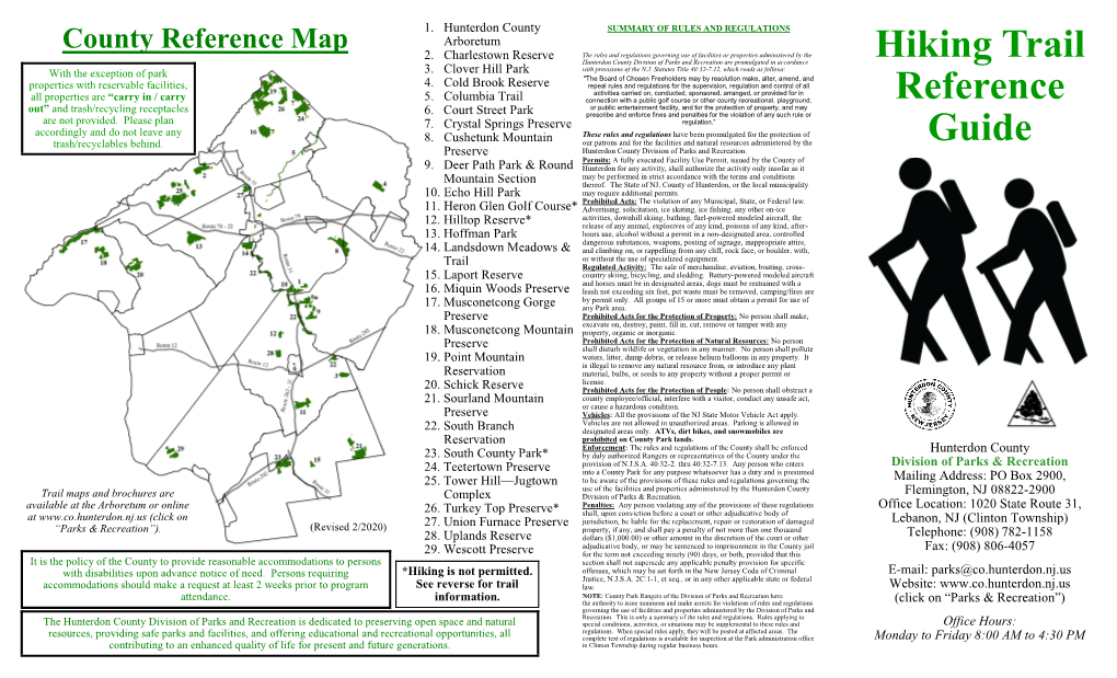 Hiking Trail Reference Guide