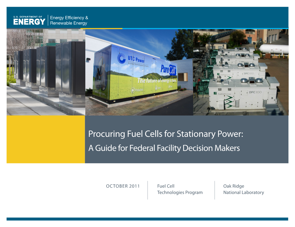 Procuring Fuel Cells for Stationary Power: a Guide for Federal Facility Decision Makers