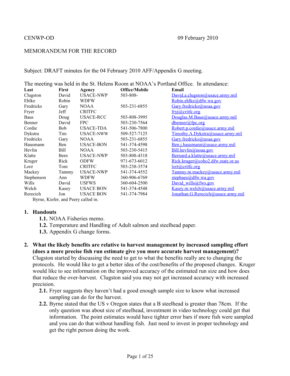 Memorandum for the Record s1