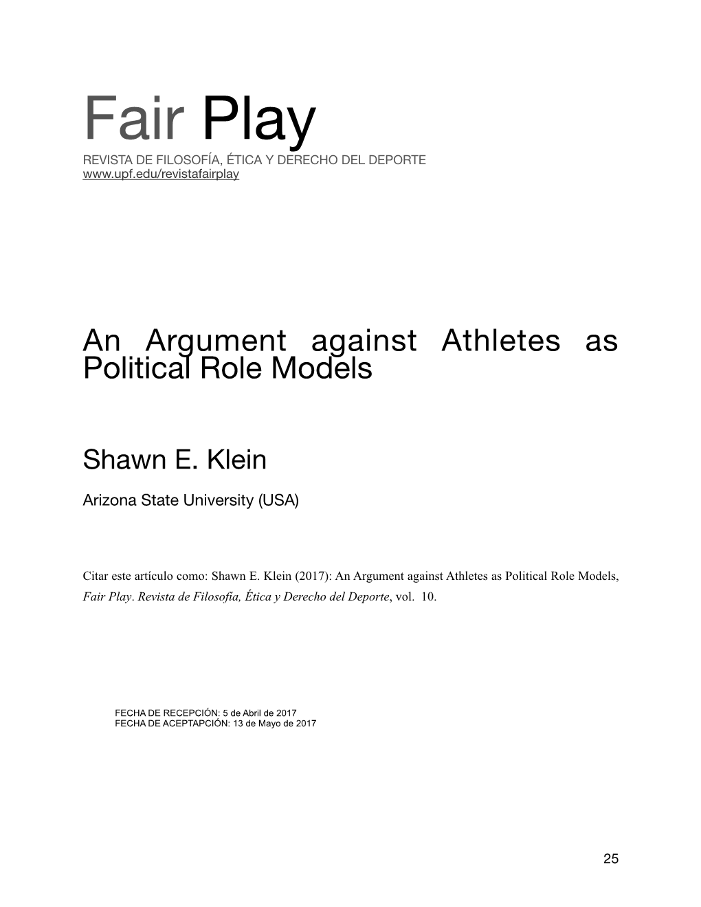 An Argument Against Athletes As Political Role Models