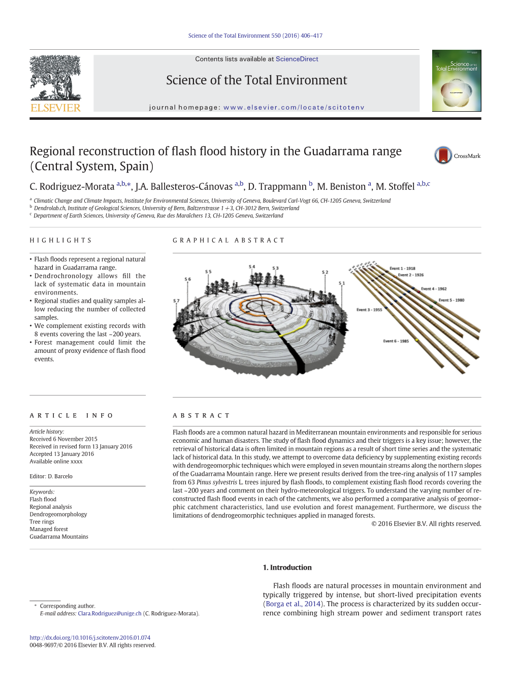 Regional Reconstruction of Flash Flood History in the Guadarrama Range