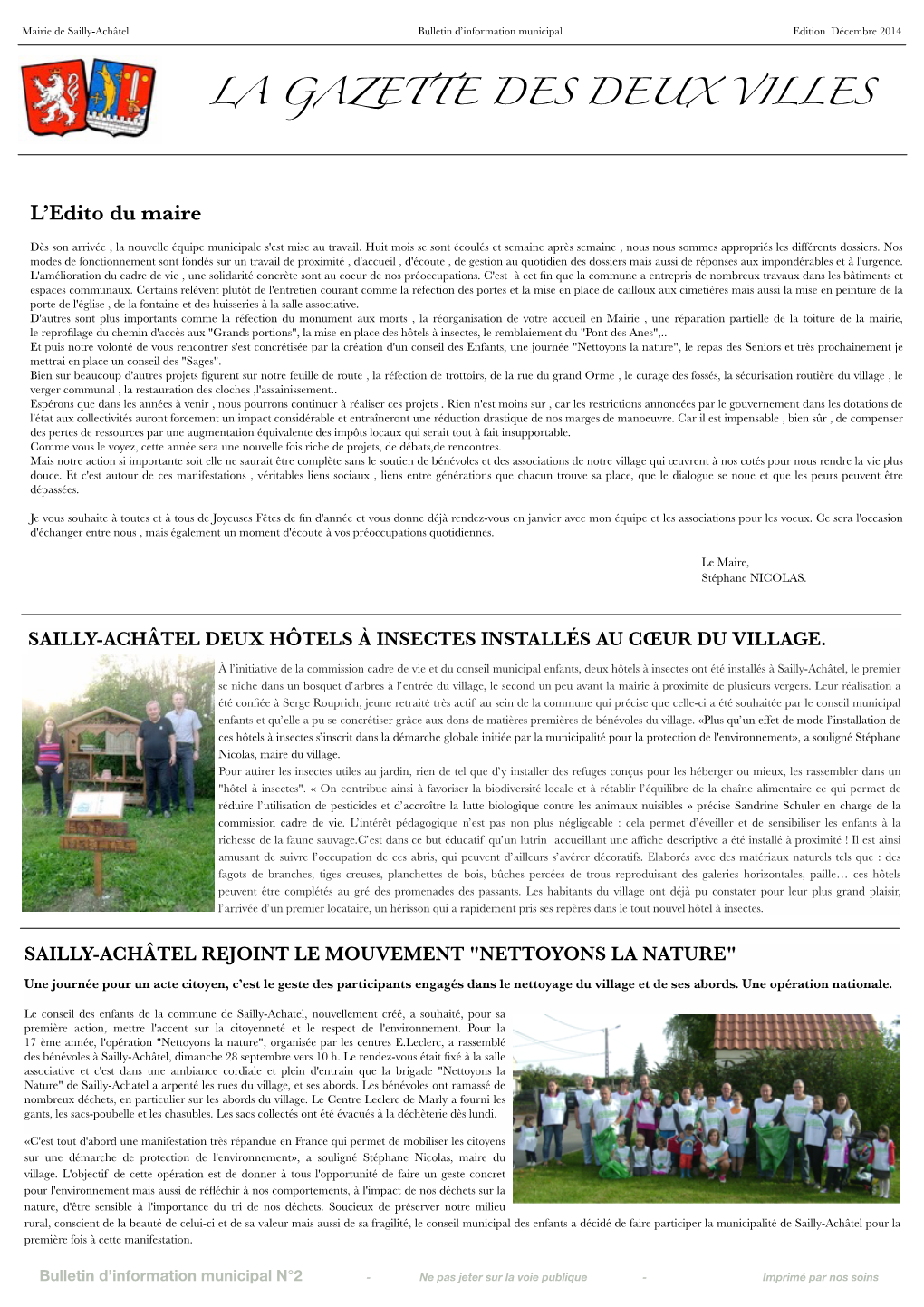 La Gazette Des Deux Villes