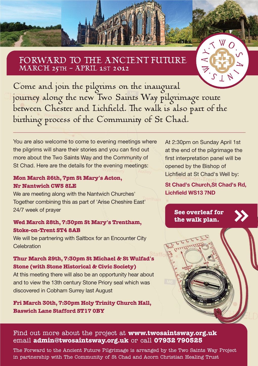 Come and Join the Pilgrims on the Inaugural Journey Along the New Two Saints Way Pilgrimage Route Between Chester and Lichfield