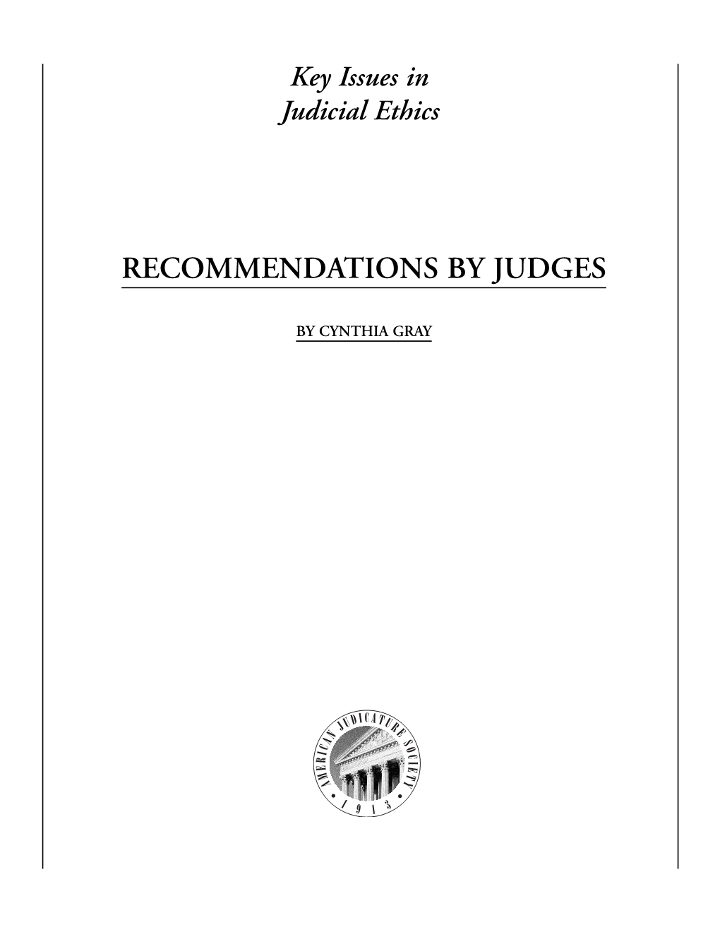 Recommendations by Judges