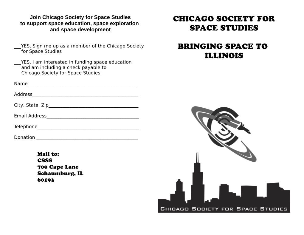 PDF Version of the CSSS Membership Form