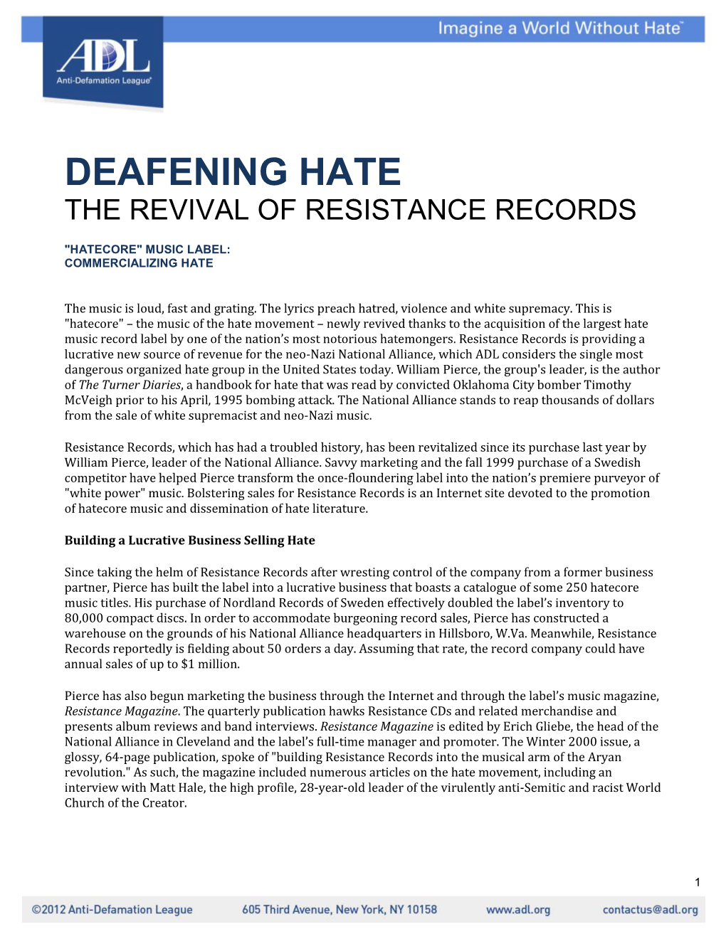 Deafening Hate the Revival of Resistance Records