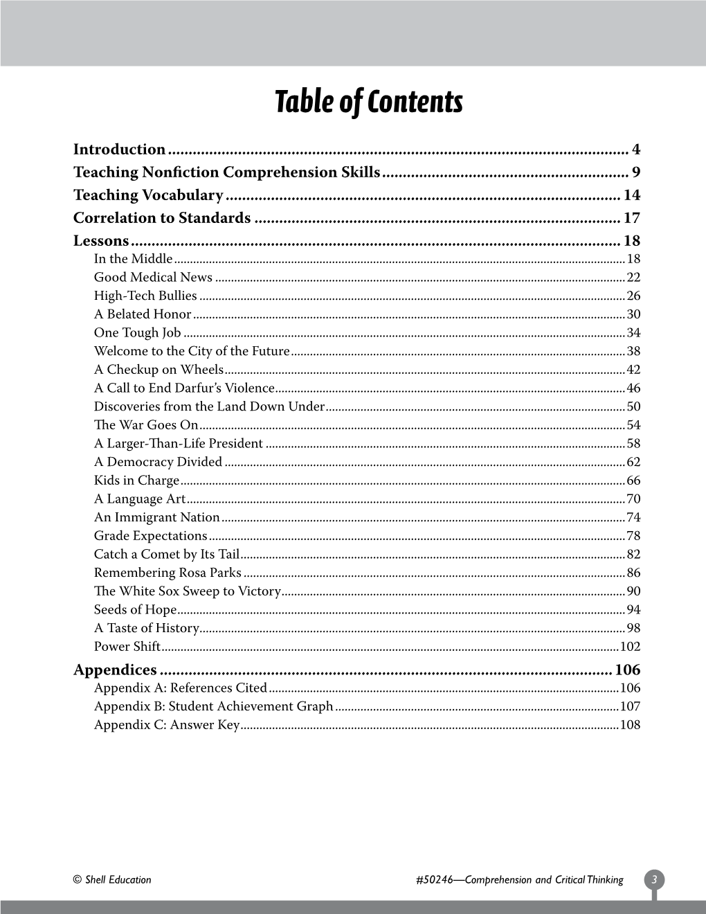 Table of Contents