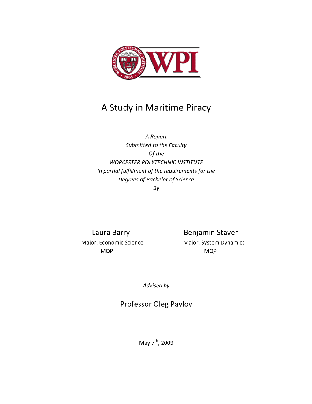 A Study in Maritime Piracy