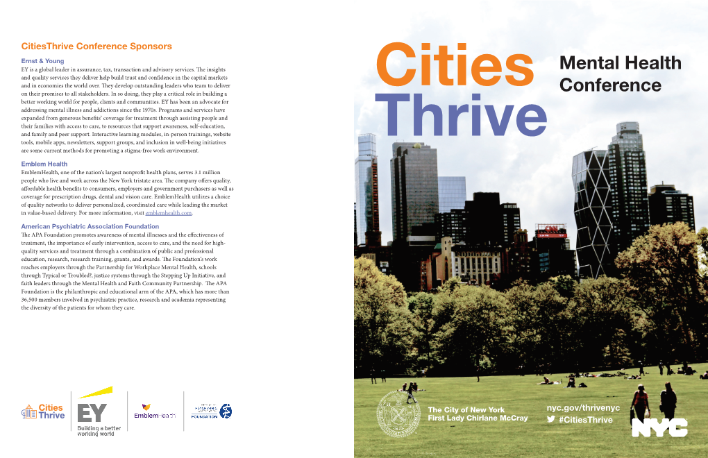 Mental Health Conference 1 Cities Thrive Agenda