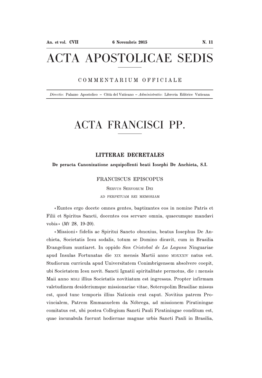 Acta Apostolicae Sedis