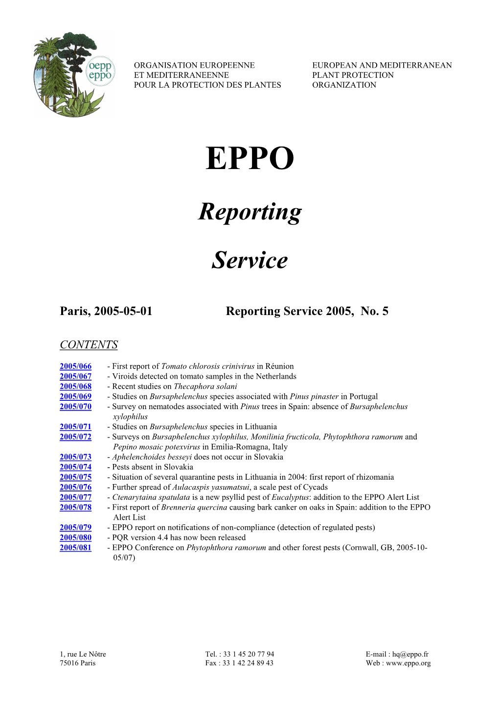 Reporting Service 2005, No