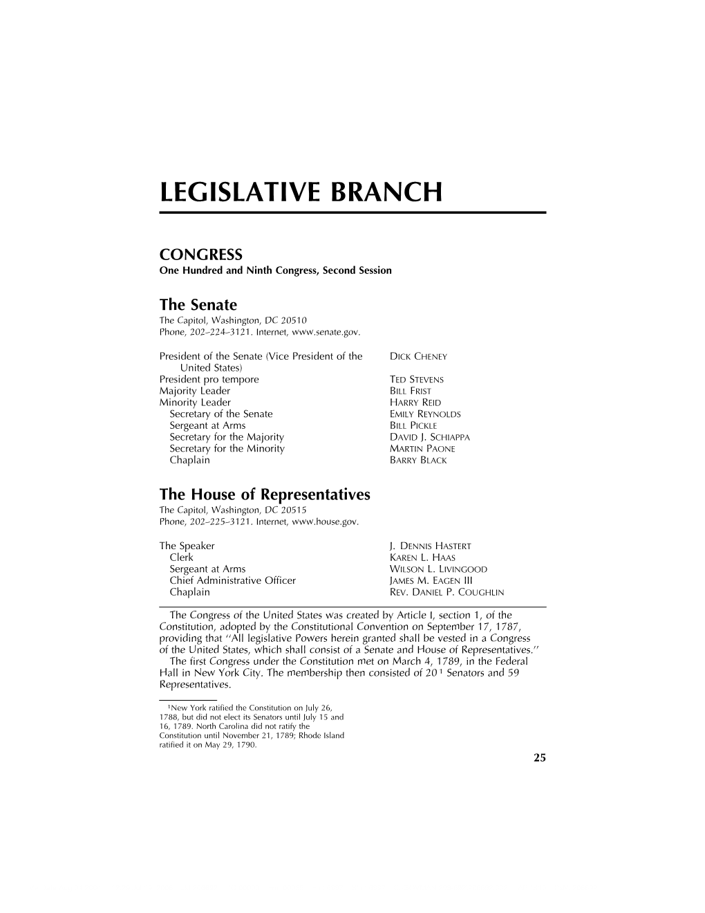 Legislative Branch