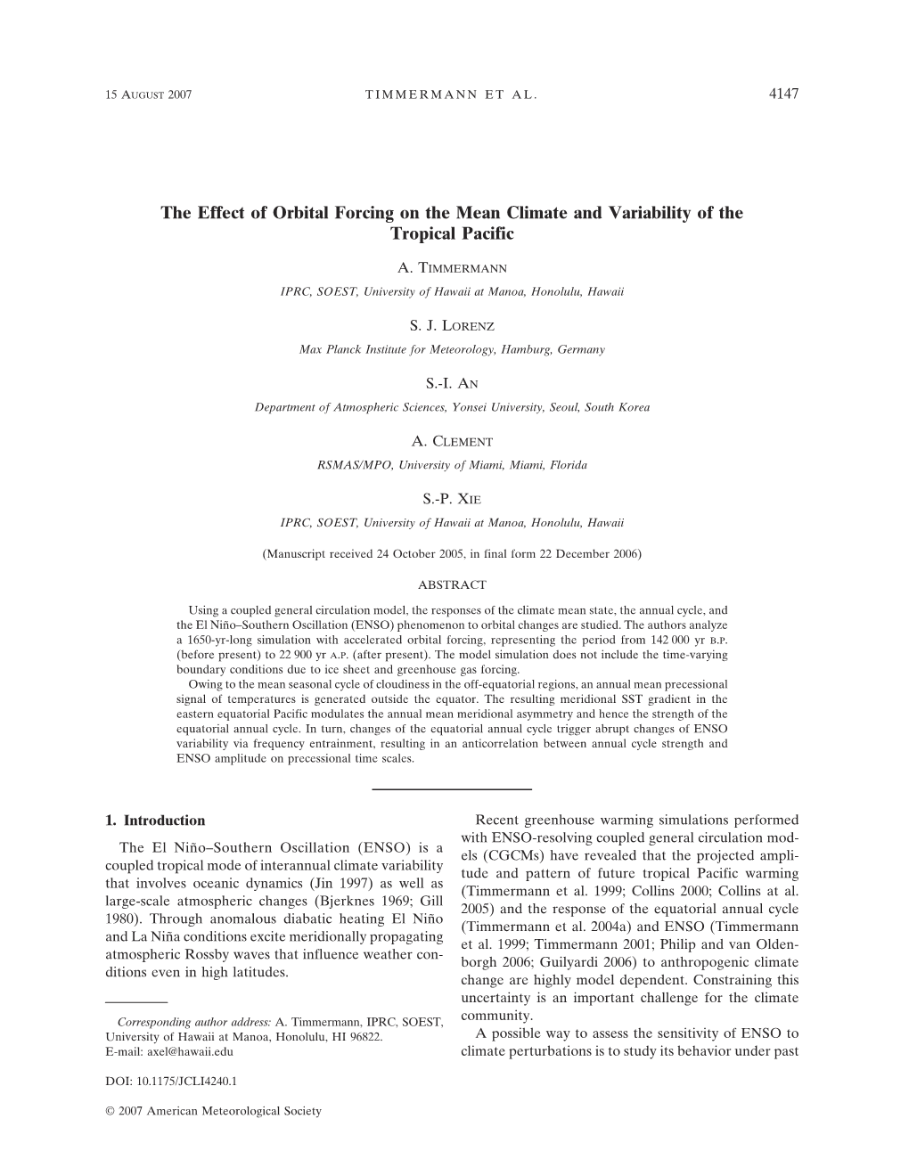 The Effect of Orbital Forcing on the Mean Climate and Variability of the Tropical Pacific