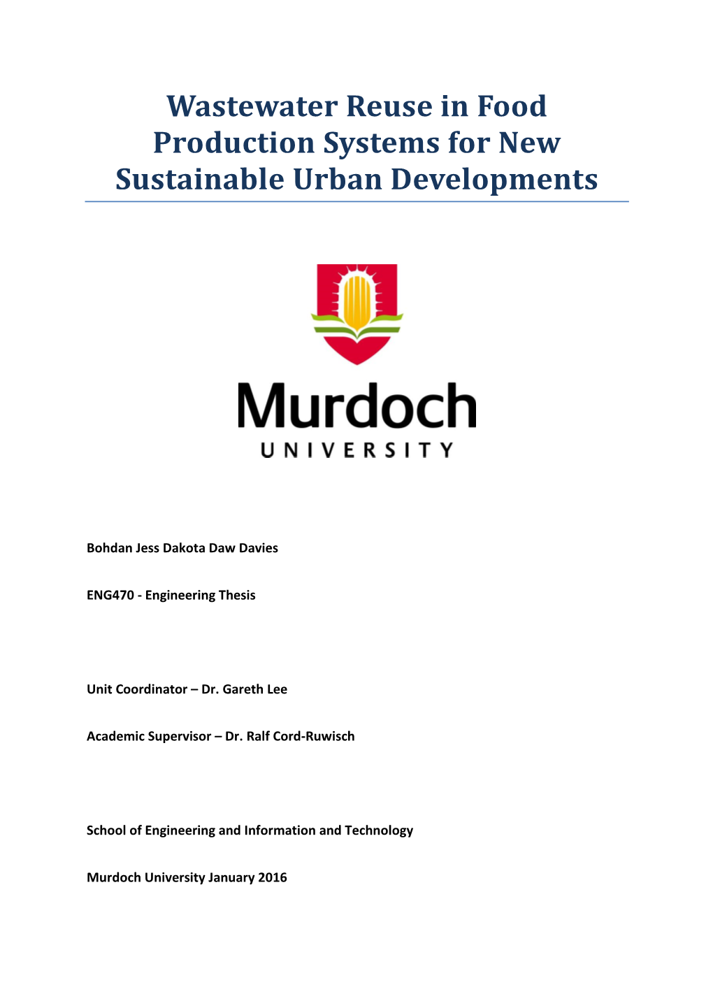 Wastewater Reuse in Food Production Systems for New Sustainable Urban Developments