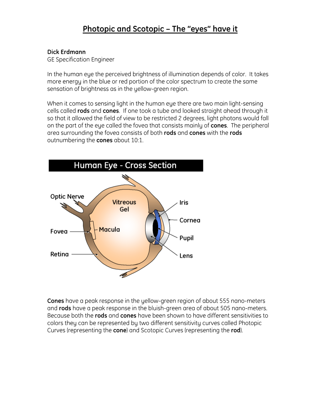 Photopic and Scotopic – the “Eyes” Have It