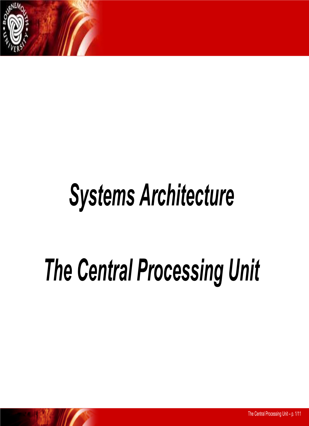 The Central Processor Unit