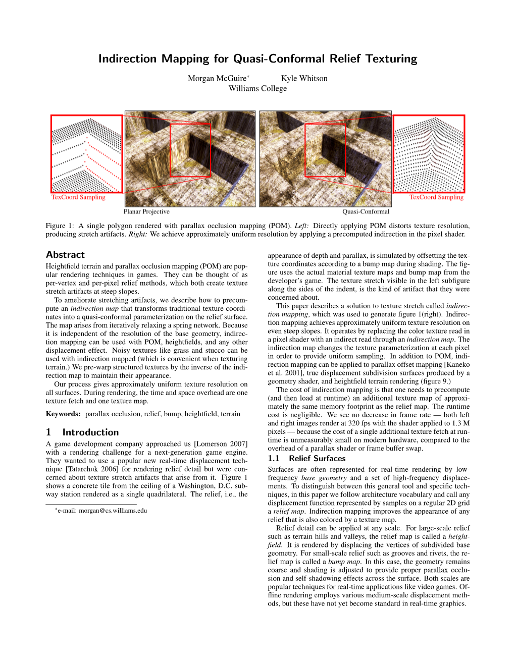 Indirection Mapping for Quasi-Conformal Relief Texturing