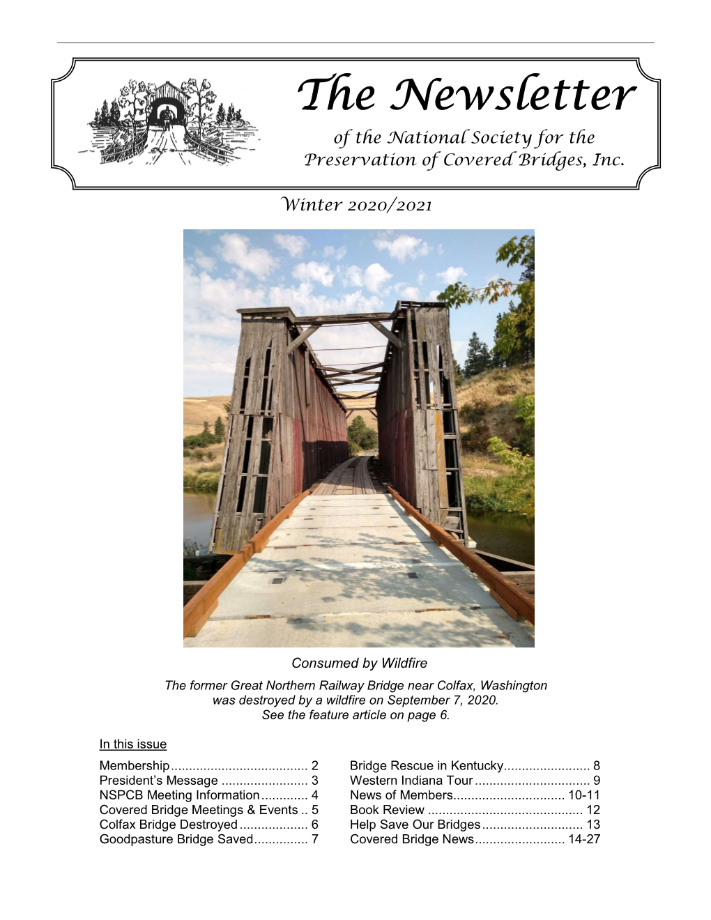 The Newsletter of the National Society for the Preservation of Covered Bridges, Inc