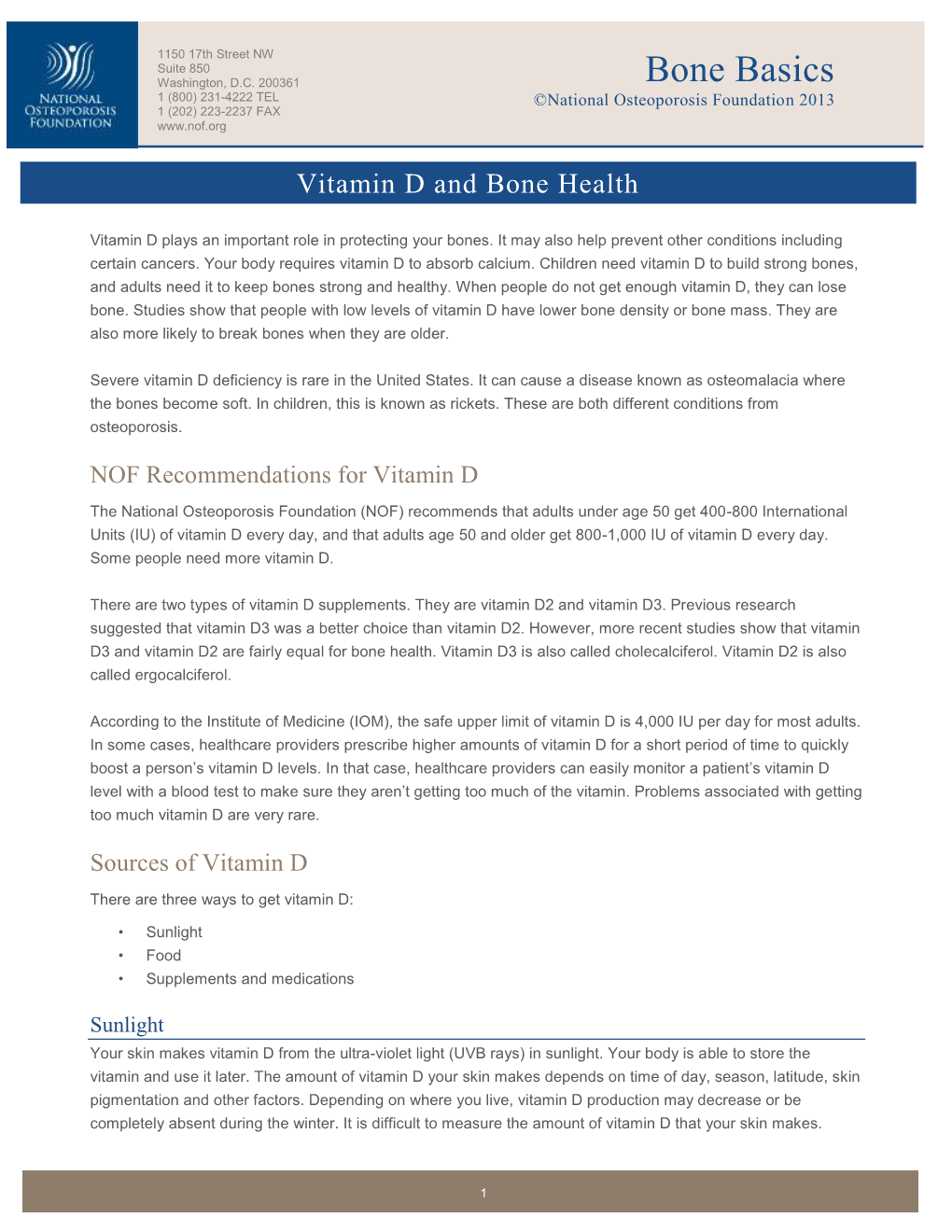 Vitamin D and Bone Health