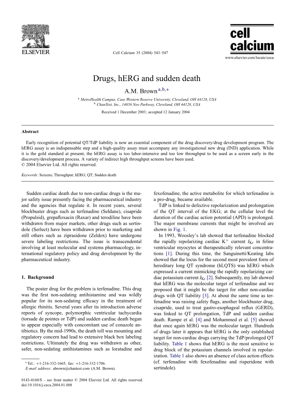 Drugs, Herg and Sudden Death A.M