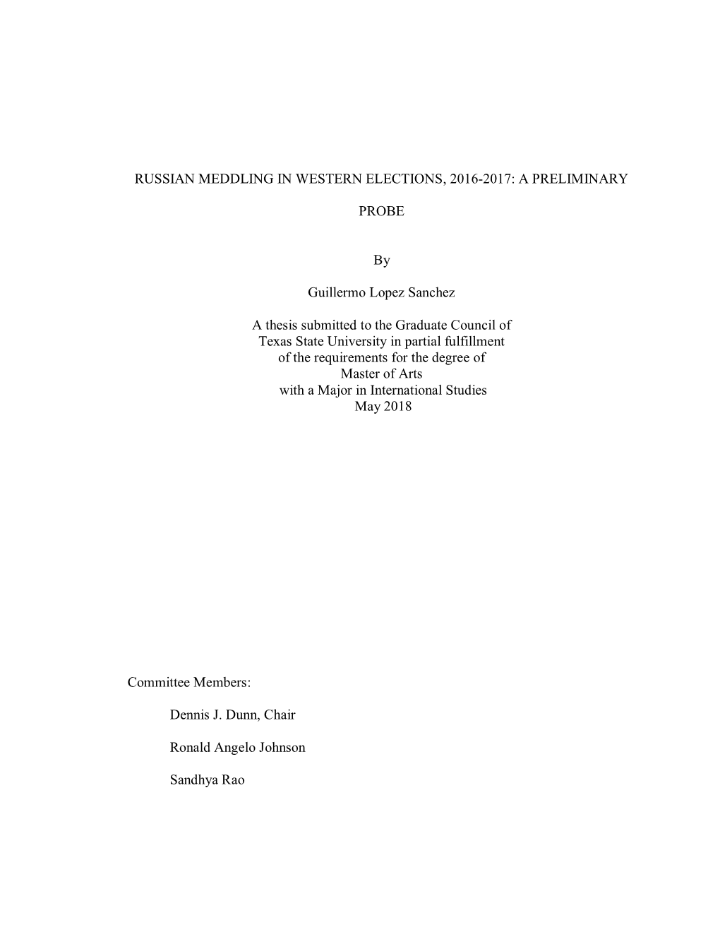 Russian Meddling in Western Elections, 2016-2017: a Preliminary