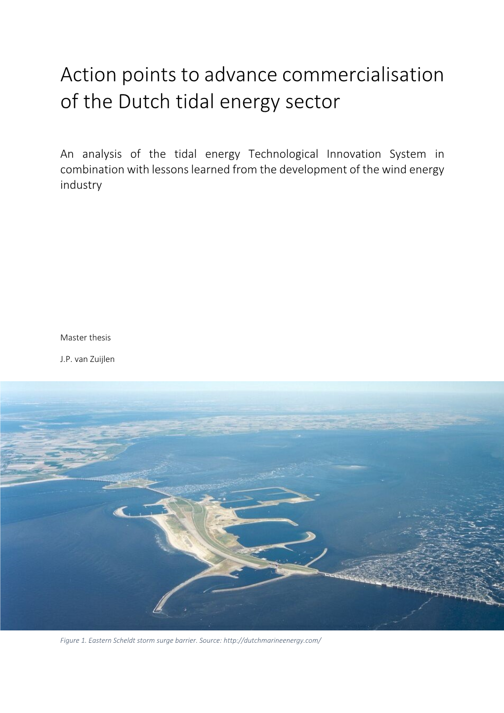 Action Points to Advance Commercialisation of the Dutch Tidal Energy Sector